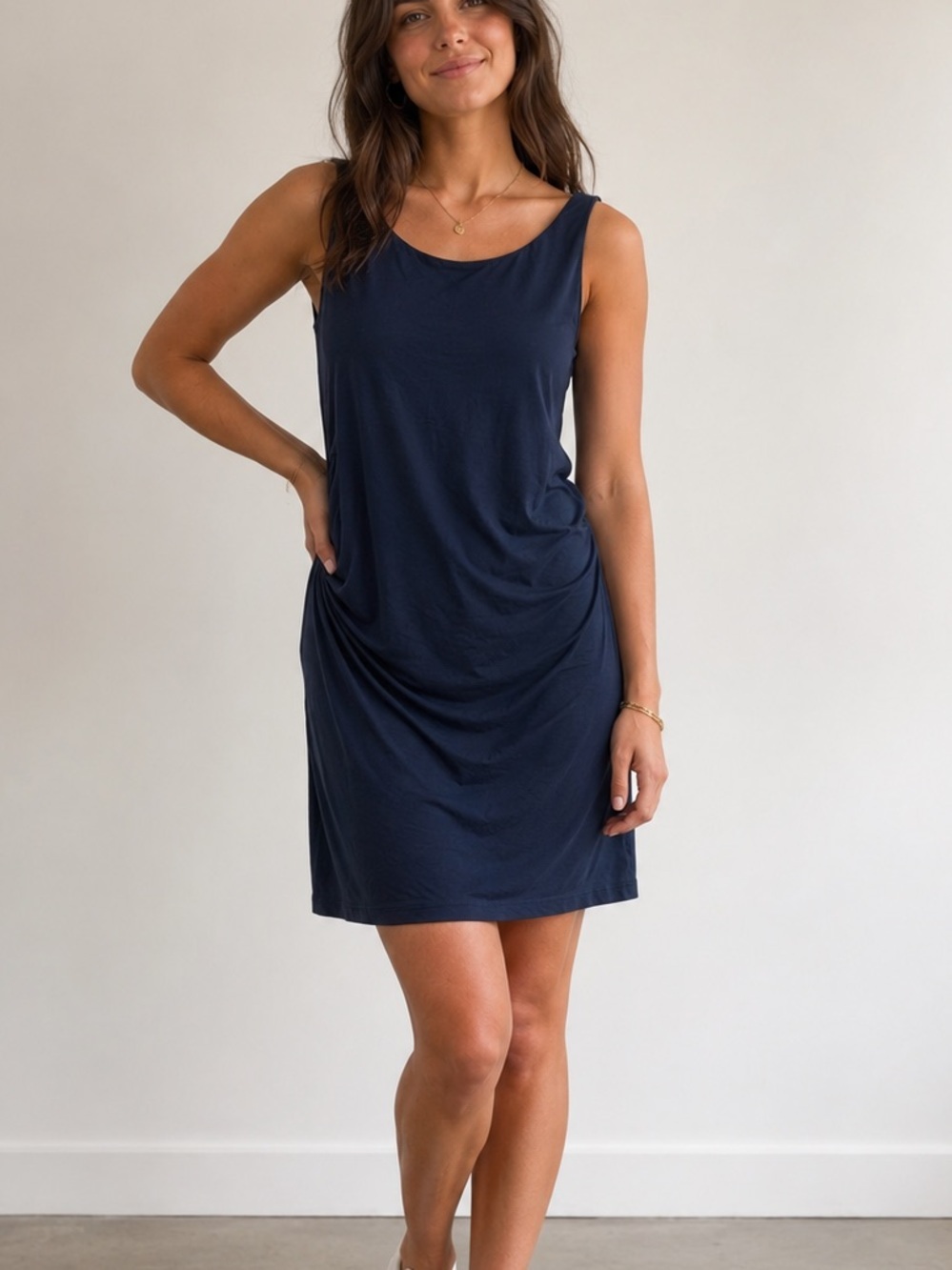 Toad&Co Navy Sleeveless Midi Dress Blue Size Small